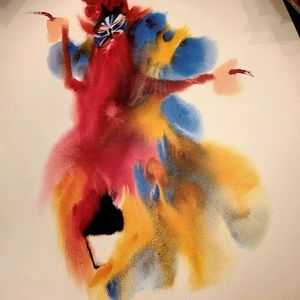 Original Signed/Numbered Wang Lan Watercolor 24x18